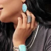 Abena Vintage Silver Statement Bracelet In Variegated Turquoise Magnesite^Kendra Scott Discount