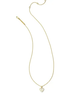Adalynn 18K Gold Vermeil Heart Pendant Necklace In Ivory Mother-Of-Pearl^Kendra Scott Shop