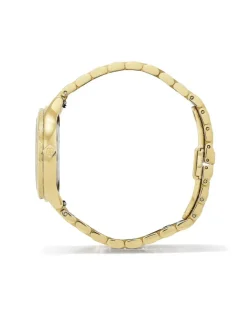 Alex Gold Tone Stainless Steel 35Mm Watch In Burgundy Quartz^Kendra Scott New