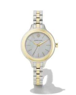 Alex Two Tone Stainless Steel 35Mm Narrow Watch In Ivory Mother-Of-Pearl^Kendra Scott Shop