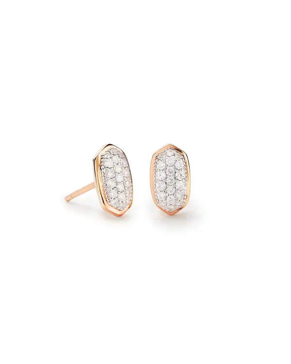 Amelee Earrings In Pave Diamond And 14K Rose Gold^Kendra Scott Outlet