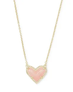 Ari Heart Gold Pendant Necklace In Rose Quartz^Kendra Scott Discount