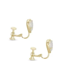 Ari Heart Gold Stud Clip On Earrings In Iridescent Drusy^Kendra Scott Sale