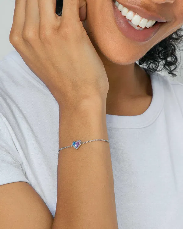 Ari Heart Silver Chain Bracelet In Ivory Mother-Of-Pearl^Kendra Scott Online