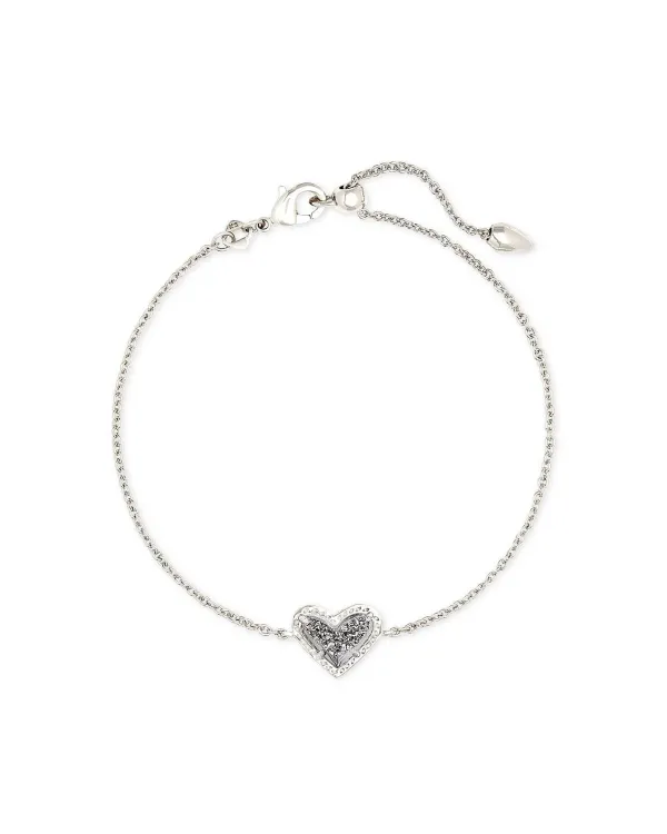 Ari Heart Silver Chain Bracelet In Platinum Drusy^Kendra Scott Shop