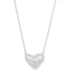 Ari Heart Silver Pendant Necklace In Ivory Mother-Of-Pearl^Kendra Scott Best