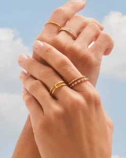 Astrid 14K Yellow Gold Ring In White Diamond^Kendra Scott New