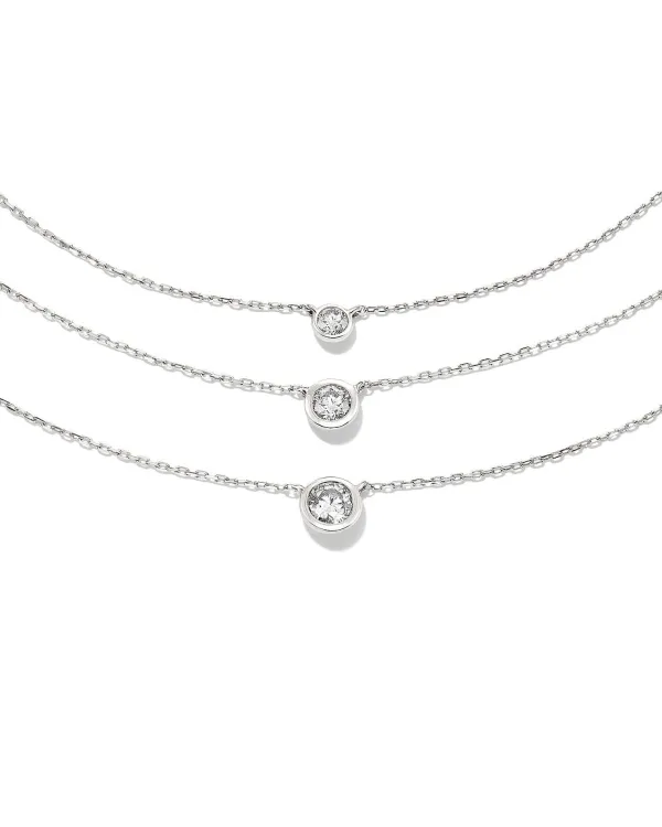 Audrey 14K White Gold Pendant Necklace In White Diamond^Kendra Scott Best