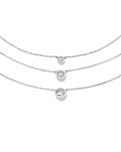 Audrey 14K White Gold Pendant Necklace In White Diamond, .25Ct^Kendra Scott New