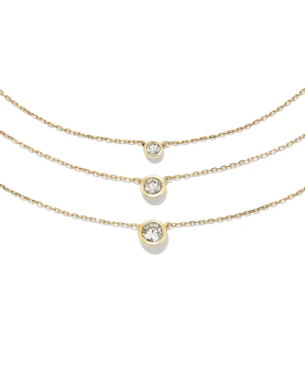 Audrey 14K Yellow Gold Pendant Necklace In White Diamond^Kendra Scott Clearance