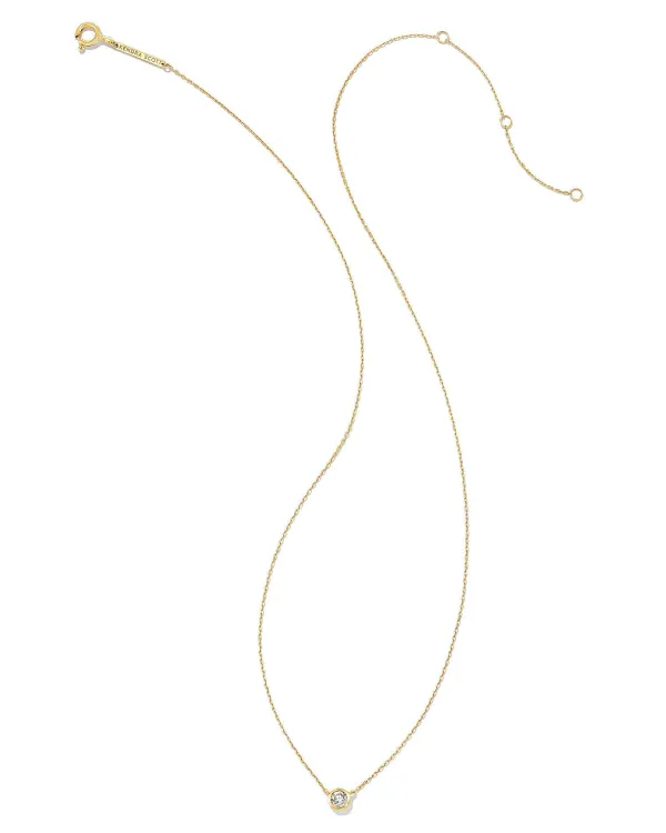 Audrey 14K Yellow Gold Pendant Necklace In White Diamond, .15Ct^Kendra Scott Outlet
