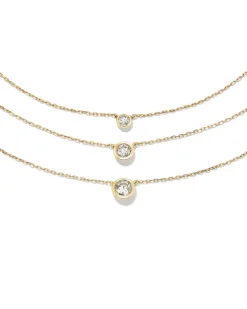 Audrey 14K Yellow Gold Pendant Necklace In White Diamond, .25Ct^Kendra Scott Discount
