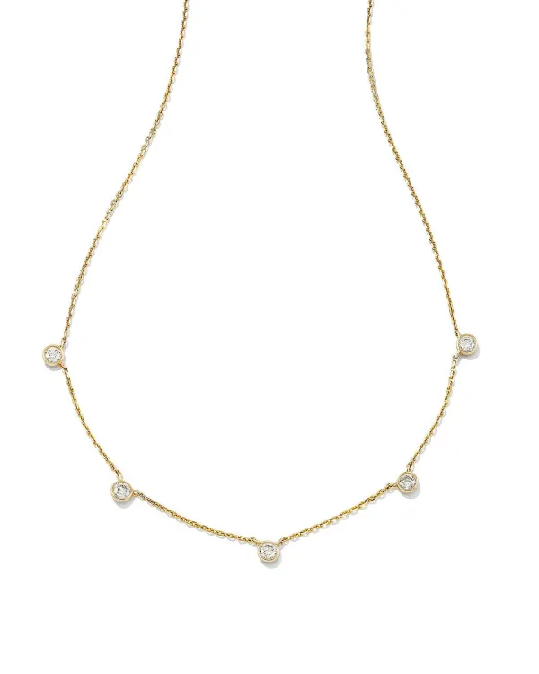 Audrey 14K Yellow Gold Strand Necklace In White Diamond^Kendra Scott Online