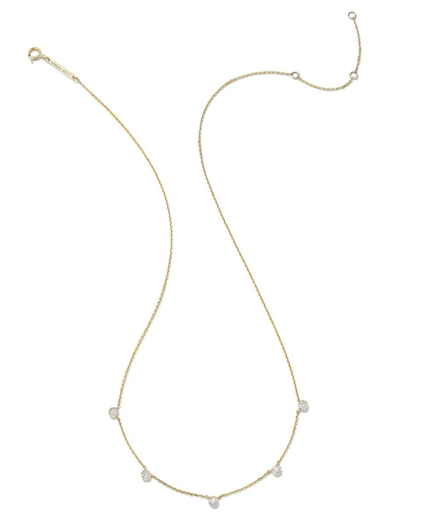 Audrey 14K Yellow Gold Strand Necklace In White Diamond^Kendra Scott Online