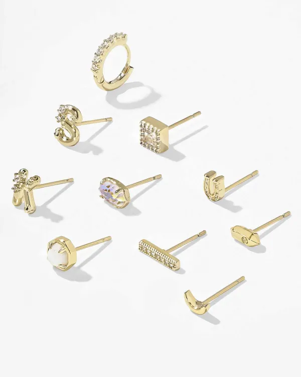 Austin Bar Gold Single Stud Earring In White Crystal^Kendra Scott Store