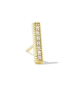 Austin Bar Gold Single Stud Earring In White Crystal^Kendra Scott Store