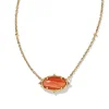 Baroque Elisa Vintage Gold Pendant Necklace In Orange Banded Agate^Kendra Scott Best