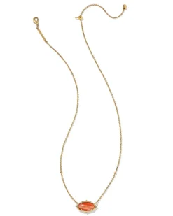 Baroque Elisa Vintage Gold Pendant Necklace In Orange Banded Agate^Kendra Scott Best