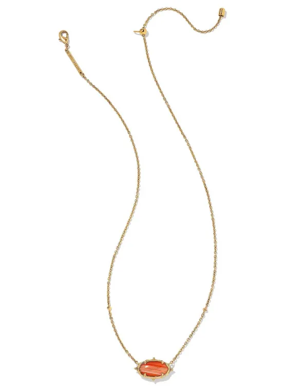 Baroque Elisa Vintage Gold Pendant Necklace In Orange Banded Agate^Kendra Scott Best