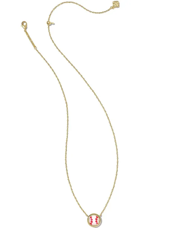 Baseball Gold Short Pendant Necklace In Ivory Mother-Of-Pearl^Kendra Scott Hot