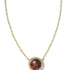 Basketball Gold Short Pendant Necklace In Orange Goldstone^Kendra Scott Sale