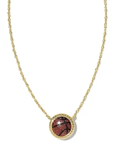 Basketball Gold Short Pendant Necklace In Orange Goldstone^Kendra Scott Sale