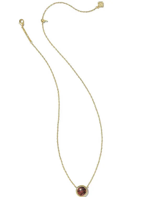 Basketball Gold Short Pendant Necklace In Orange Goldstone^Kendra Scott Sale