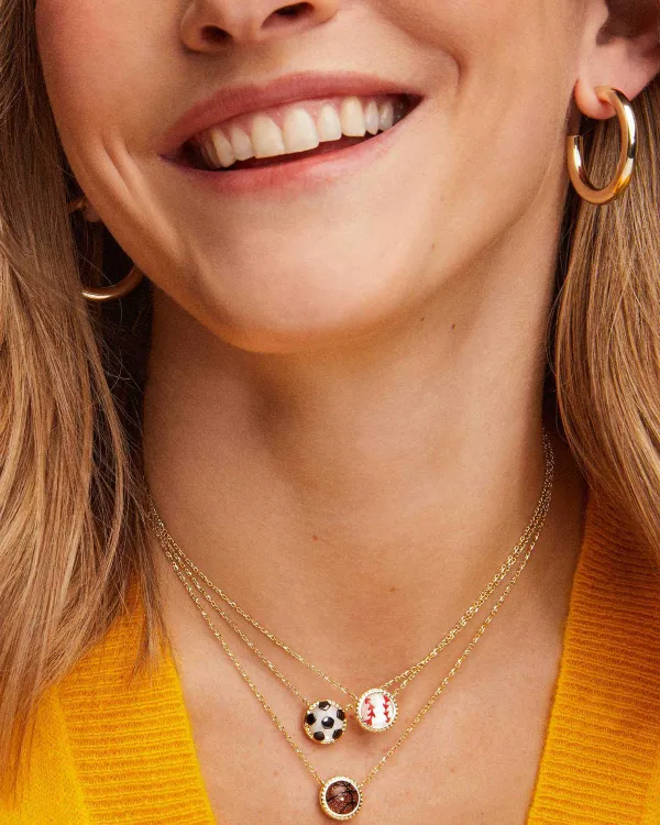 Basketball Gold Short Pendant Necklace In Orange Goldstone^Kendra Scott Sale