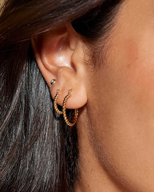 Beaded 20Mm Hoop Earrings In 18K Gold Vermeil^Kendra Scott Store