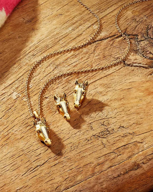 Beau Horse Pendant Necklace In Vintage Gold^Kendra Scott Sale