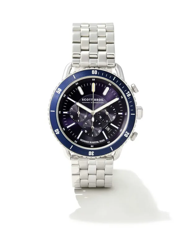 Beck Stainless Steel 44Mm Chronograph Watch In Blue^Kendra Scott Hot