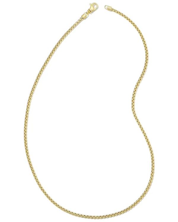 Beck 20" Thin Round Box Chain Necklace In 18K Gold Vermeil^Kendra Scott Best Sale