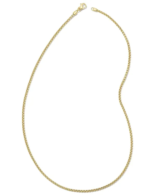 Beck 22" Thin Round Box Chain Necklace In 18K Gold Vermeil^Kendra Scott Store