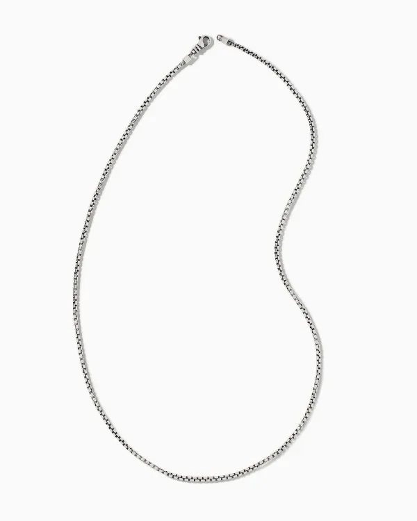 Beck 24" Thin Round Box Chain Necklace In Oxidized Sterling Silver^Kendra Scott Shop