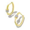 Bristol 18K Gold Vermeil Huggie Earrings In White Sapphire^Kendra Scott New