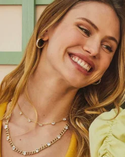 Cailin Gold Crystal Hoop Earrings In White Crystal^Kendra Scott Shop