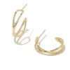 Caroline 14K Yellow Gold Hoop Earrings In White Diamond^Kendra Scott Shop