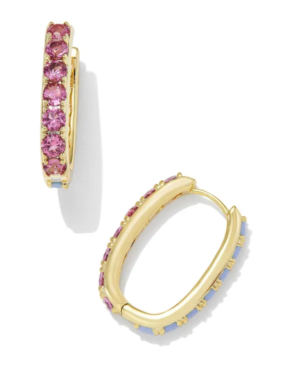 Chandler Gold Hoop Earrings In Pink Blue Mix^Kendra Scott Clearance