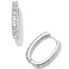 Chandler Silver Hoop Earrings In White Opalite Mix^Kendra Scott Best Sale