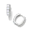 Chandler Silver Huggie Earrings In White Opalite Mix^Kendra Scott Online