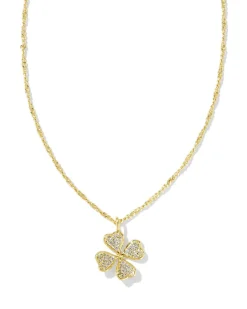Clover Gold Crystal Short Pendant Necklace In White Crystal^Kendra Scott Online