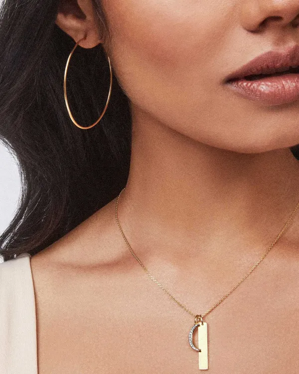 Crescent Moon 18K Gold Vermeil Charm In White Diamond^Kendra Scott Discount
