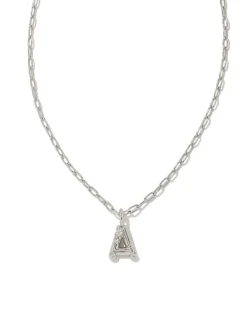 Crystal Letter A Silver Short Pendant Necklace In White Crystal^Kendra Scott Sale
