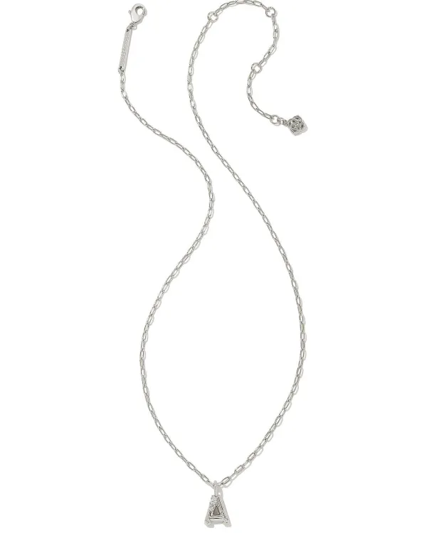 Crystal Letter A Silver Short Pendant Necklace In White Crystal^Kendra Scott Sale