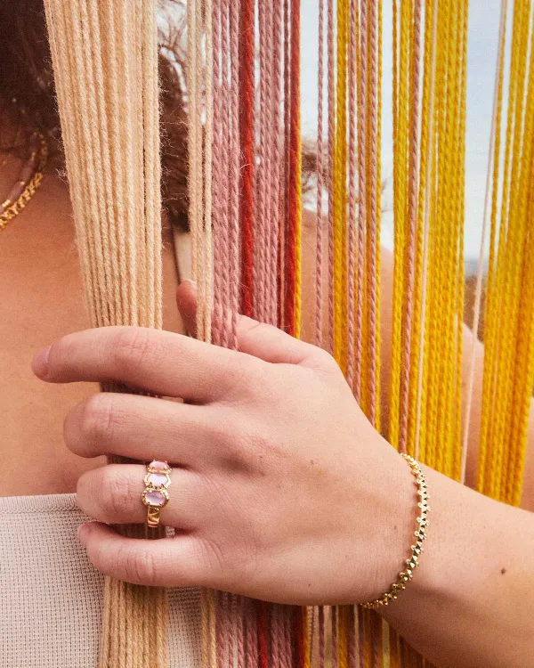 Daphne Gold Band Ring In Light Pink Iridescent Abalone^Kendra Scott Clearance