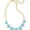 Daphne Gold Statement Necklace In Variegated Turquoise Magnesite^Kendra Scott Clearance