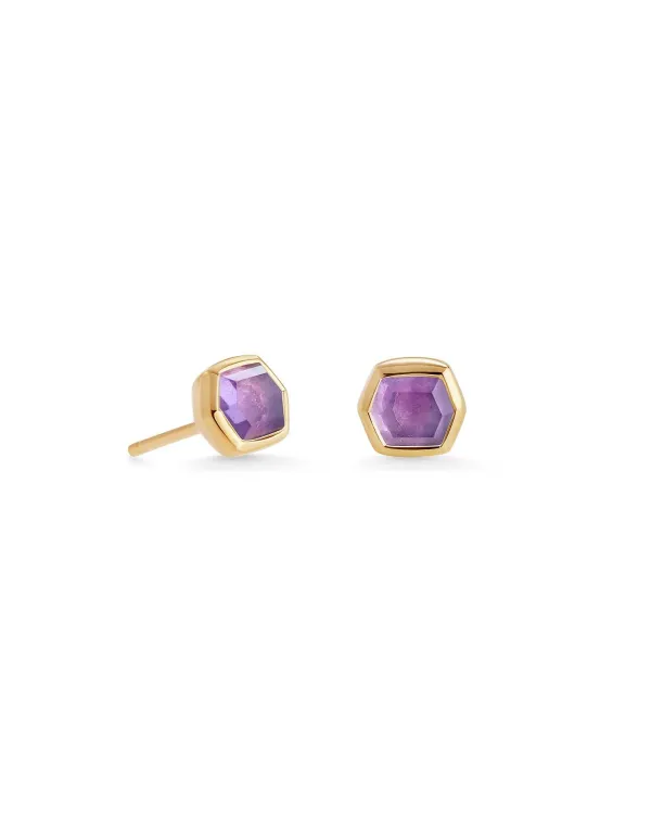 Davie 18K Gold Vermeil Stud Earrings In Amethyst^Kendra Scott Fashion