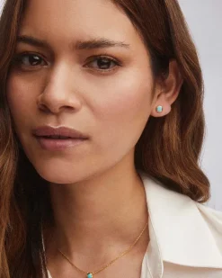 Davie 18K Gold Vermeil Stud Earrings In Turquoise^Kendra Scott Clearance