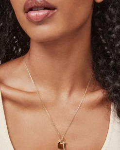 Davis Cross Charm Necklace In 18K Yellow Gold Vermeil^Kendra Scott Best Sale