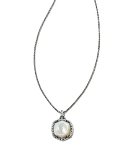 Davis Oxidized Sterling Silver Etch Frame Short Pendant Necklace In Ivory Mother-Of-Pearl^Kendra Scott Fashion